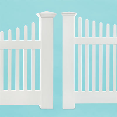 comparison of two vinyl picket fence designs in different price ranges