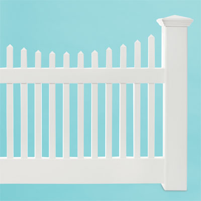 new england scalloped square vinyl picket fence