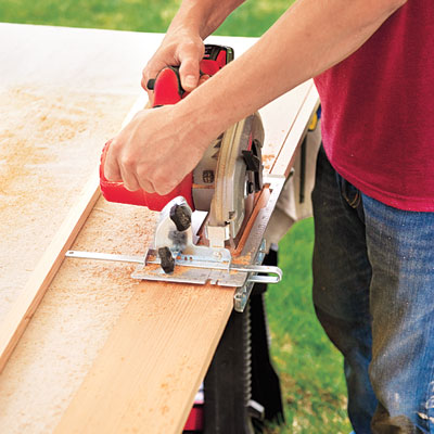 cutting the frame pieces to build the panels