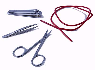 nail clippers, nail scissors and tweezers for wiring a fixture