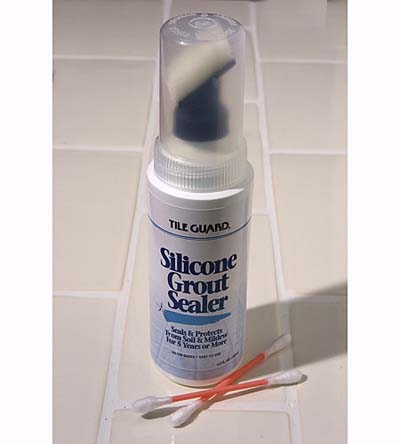 Q tips for applying grout sealer