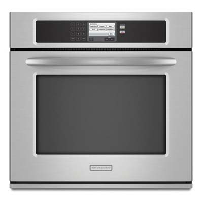 Black and silver oven from kitchenaid
