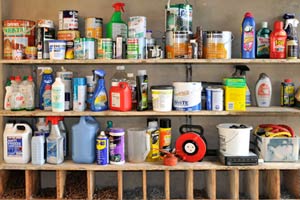 household products on a shelf