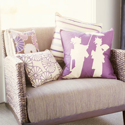 arm chair with pillows