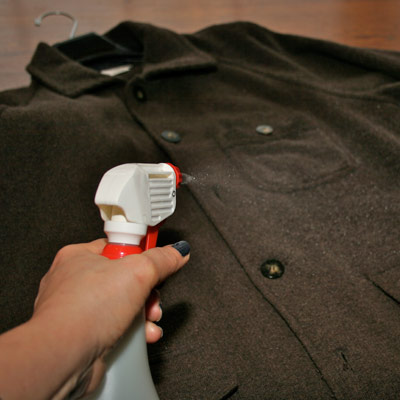 shirt sprayed with vodka