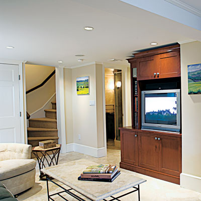 basement family room