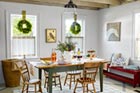 dining room with festive Christmas decorations