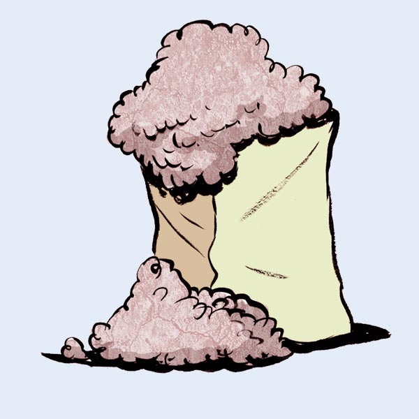 illustration of loose fill attic insulation