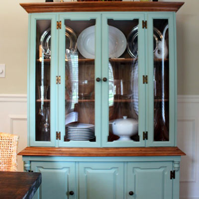 dining room budget redo after hutch painted walls wainscoting look