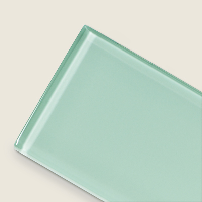 subway tile in light blue glass