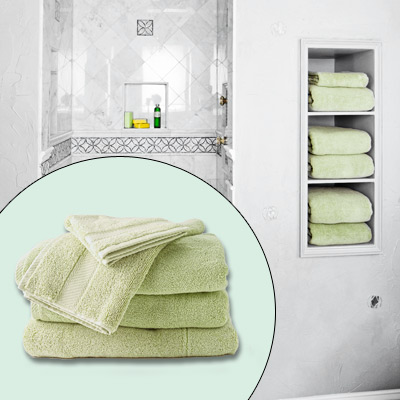 sea-green bath towels
