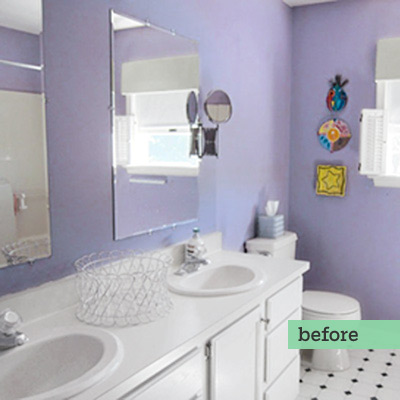 full bath before remodel with purple walls