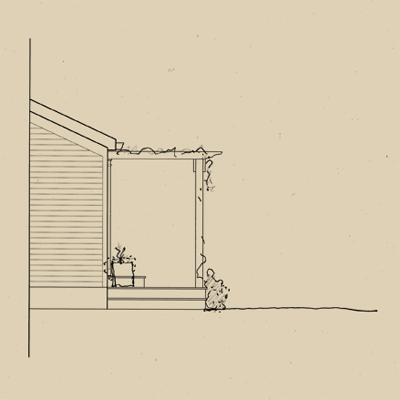 elevation of front porch pergola from a Photoshop remodel