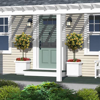 detail of exterior planters from a Photoshop remodel