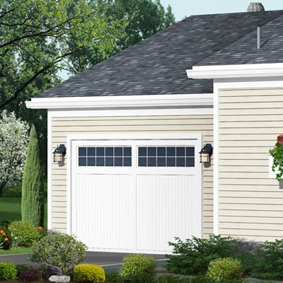 detail of garage doors from a Photoshop remodel