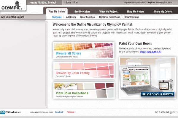 screen shot of Olympic ColorClix painting app 