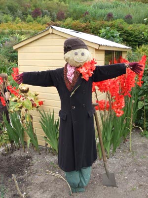 Halloween scarecrow made of old clothes