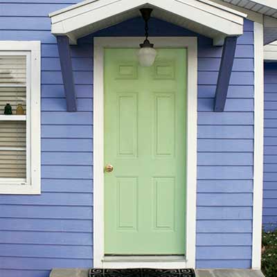 Seafoam Green front door personalized with paint