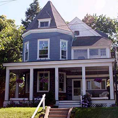 house with blue exterior