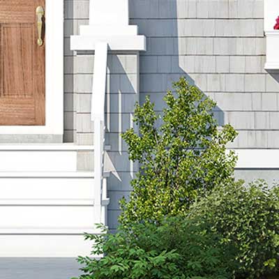 photoshop redo Walls Flank Stairs when Perking up a Plain Cape Cod