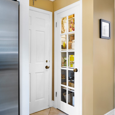 coat closet turned pantry