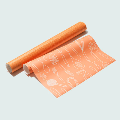 water-resistant and wipe clean orange wallpaper from Three Sisters Studio 