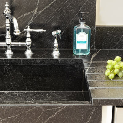 soapstone countertops with integrated sink