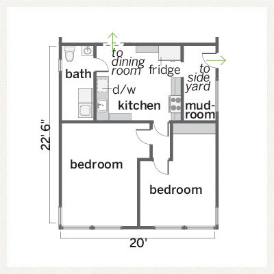 floor plan of kitchen remodel before 