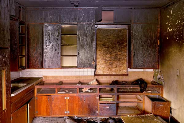 kitchen after house fire