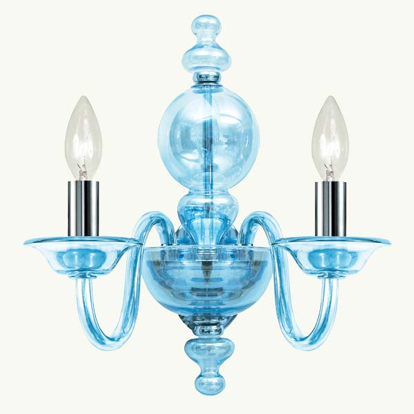 Top 100 Products 2012  2 Light Wall Sconce with Ice Blue Glass, by Crystorama