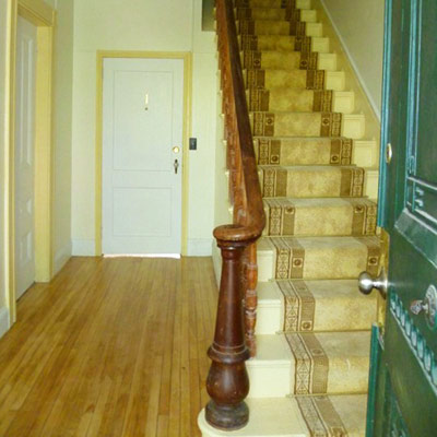 save this old house april 2012 calais, maine, staircase landing with upstairs apartments