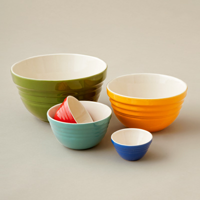 yellowware type ceramic nester bowls 