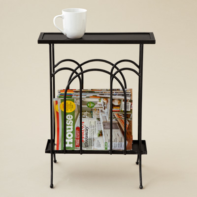 wrought iron magazine rack 