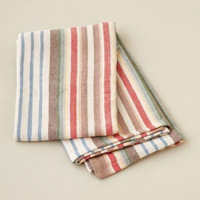 striped woven cotton throw