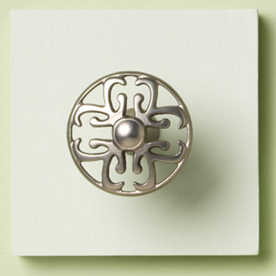 zinc cabinet knob with filigree design