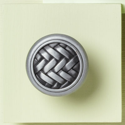 zinc cabinet knob with a weaved design