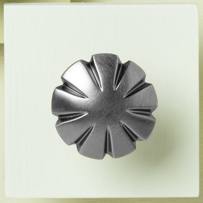 zinc cabinet knob with a fluted design