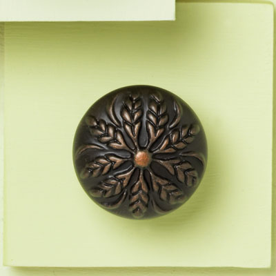 zinc cabinet knob with a wheat design