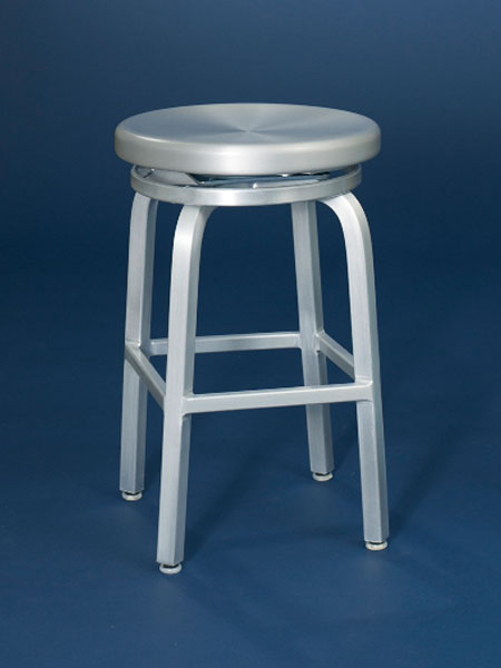 brushed aluminum backless stool from this old house shopping