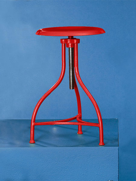 Painted iron  backless stool from this old house shopping