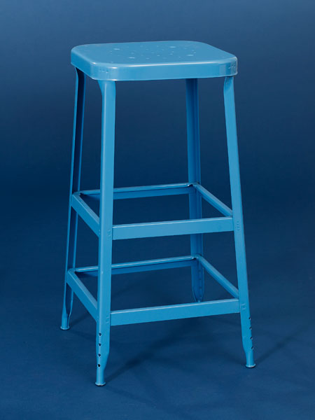 Painted steel backless stool from this old house shopping