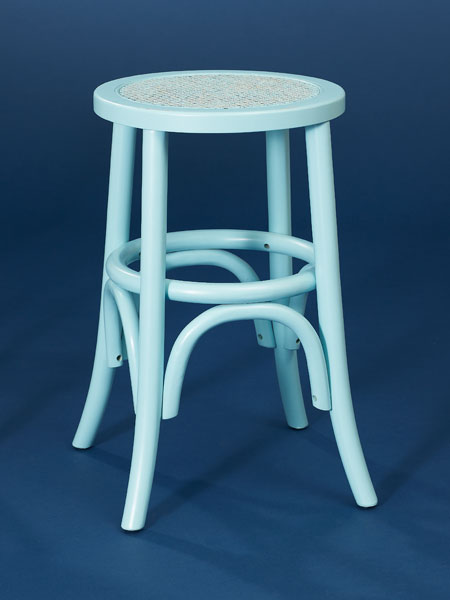 Painted birch and caning backless stool from this old house shopping
