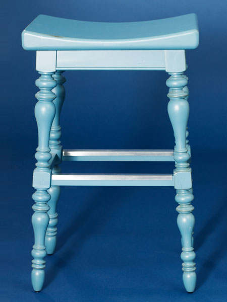 Painted poplar  backless stool from this old house shopping