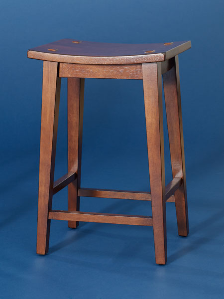 Stained rubberwood backless stool from this old house shopping