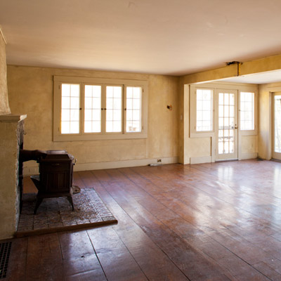 living room of This Old House TV Essex project house before remodel 