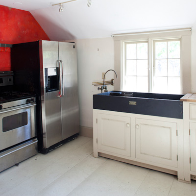 kitchen before remodel that will be turned into a bathroom in  This Old House TV Essex project house