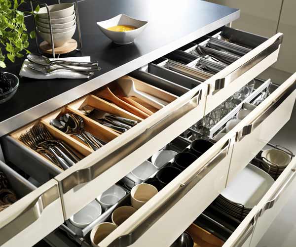 IKEA drawer organizers for kitchen tools