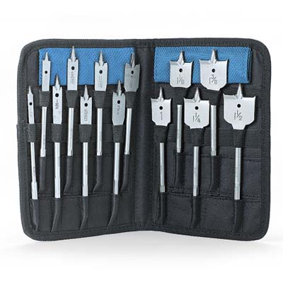 velcro fastened nylon storage for holding 13 spade bits