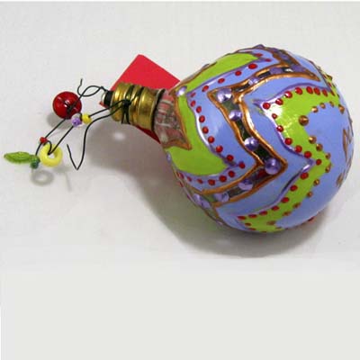hand-painted bulb ornament for the christmas tree