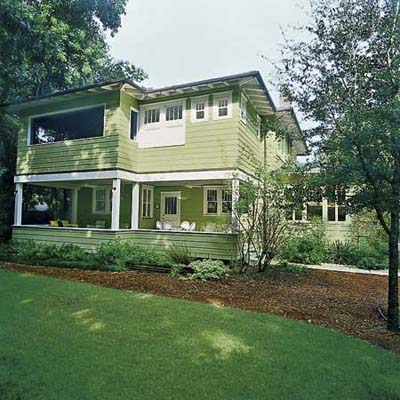 a back addition of a Craftsman remodel using the original windows